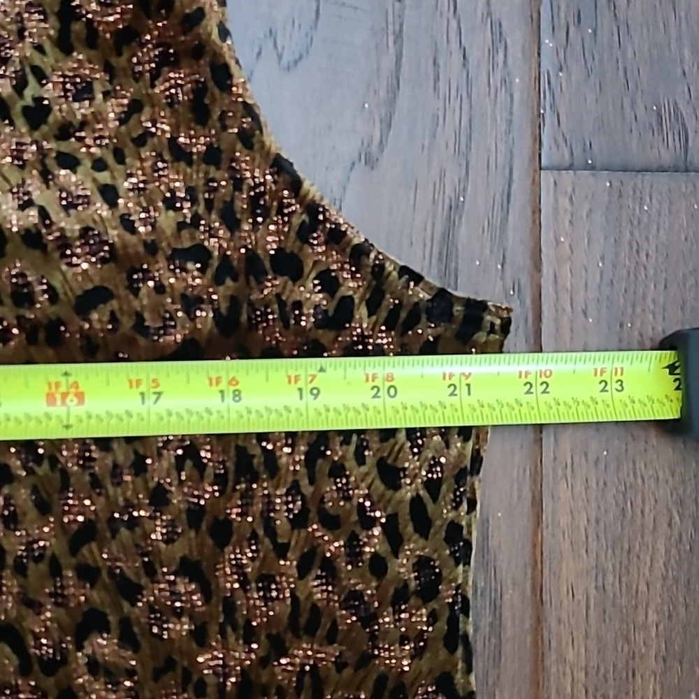 VINTAGE After Dark Velvet Animal Print Glittery Sleeveless Top size 2X - Picture 3 of 6